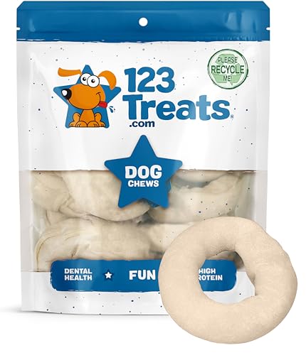 123 Treats Beefhide Dog Doughnut Chews – Rawhide Donuts for