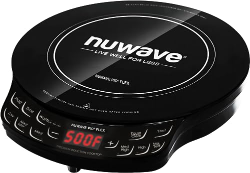 Nuwave Flex Precision Induction Cooktop, 10.25” Shatter-Proof Ceramic Glass, 6.5” Heating Coil, 45 Temps from 100°F to 500°F, 3 Wattage Settings 600, 900 & 1300 Watts by Nuwave - Used condition - CA$88.95