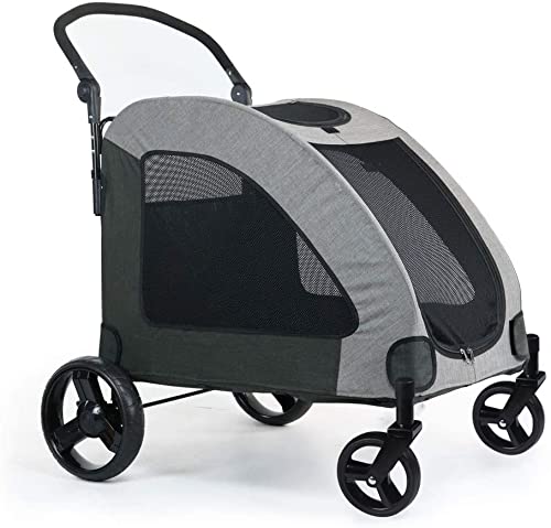 Photo 1 of 4 Wheel Dog Stroller for Large or 2 Dogs for Jogger Wagon Foldable Travel Carriage Can Easily Walk in/Out Up to 120lbs