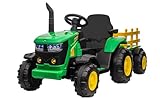Zippy Toys, Trator Elétrico 12V com Controle Remoto - Verde e Amarelo
