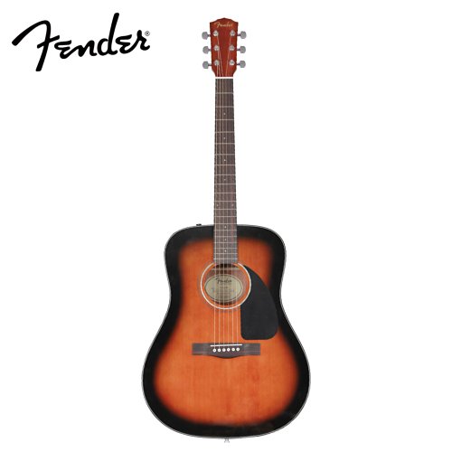 Guitarra Acústica Fender CD-60 todos Caoba, Dreadnought, Rayo de sol