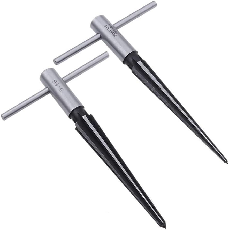 Performance Tool Hand Tapered Reamer Set with T-Handle to Align Holes or Remove Burrs from Pipe, Tubes, and More (2-Piece)