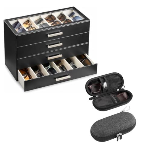 ProCase Glasses Organizer Bundle with EVA Dual Sunglasses Case