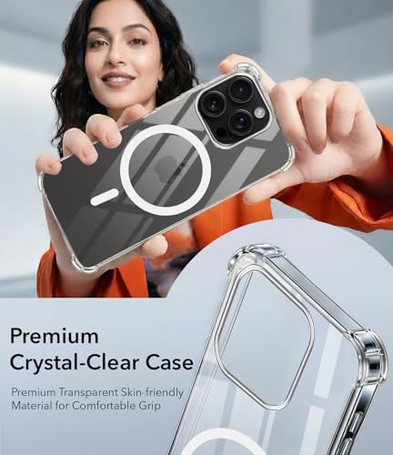 Image of Jkobi Shockproof Crystal-Clear Back Cover for Apple iPhone 16 Pro (Magsafe Wireless Support | Drop & Camera Protection | Hard Polycarbonate)