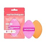 Real Techniques Miracle 2-In-1 Powder Puff, Dual-Sided, Full-Size Makeup Blending Puff, Reversible...
