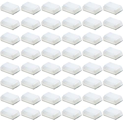 Preisvergleich Produktbild 50 Packung Selbstklebende Kabelklemmen Elektrische Kabelklemmen Kabelmanagement Clips für Auto, Büro und Zuhause (15.5 x 12.5 mm, Weiß)
