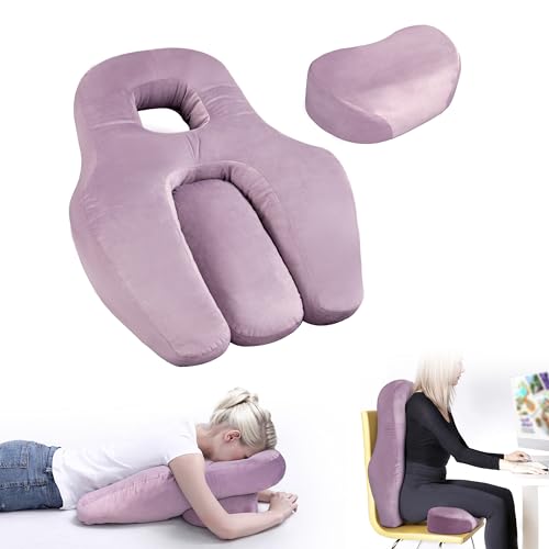 Daneey 2N1 BBL Pillow After Surgery for Sleeping + Back Support Pillow Set Convertible Face Down Pillow for Sleeping, Foam Face Down Butt Pillow for Sitting & Back Cushion Set for Driving