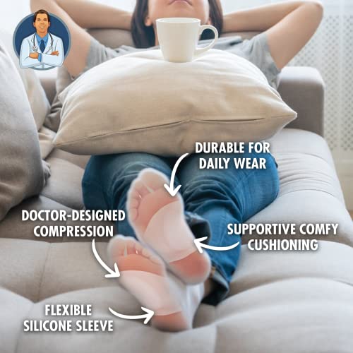 Dr. Frederick's Original Arch Support Sleeves Plus - Doctor Developed Flat Foot Arch Supports For Men & Women - 2 Pieces - Arch Pain Relief - Small/Medium #TOP2