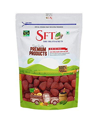 Image of SFT Raisins Afghani Green Handpicked (Kishmish) Seedless, Dry Grapes 1kg & Dried Strawberries, Handpicked, 1 Kg
