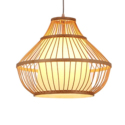 Lampe suspendue en bambou naturel et osier pour plafond