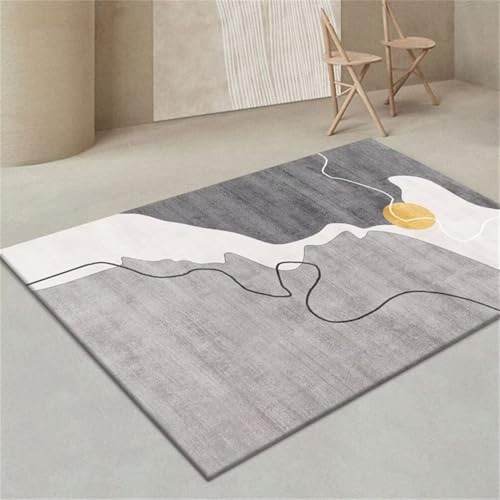 Tapis de salon doux gris 200x250cm lavable au design moderne - 2