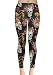 CowCow Womens Vintage Rose Flowers Floral Skull Leggings