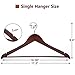 JS HANGER Wooden Coat Hangers, 20 Pack High Grade 17.5 Inch Wood Suit Hangers with Non Slip Pant Bar - Extra Smooth and Splinter Free Walnut Finish