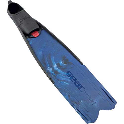 Seac Motus Italian Design Long Blade Fin For Spearfishing And Freediving Fins, Blue Camo - 6.5-7 | 39/40 #TOP1