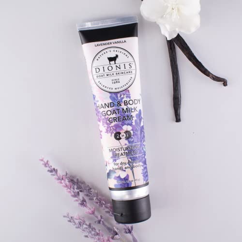 Dionis Goat Milk Skincare, 3.3 Oz Lavender Vanilla Scented Hand & Body Cream - Travel Size Hand Lotion For Hydrating & Moisturizing Dry Skin Relief - Cruelty Free Cream Made In The Usa-Paraben Free Formula #TOP2