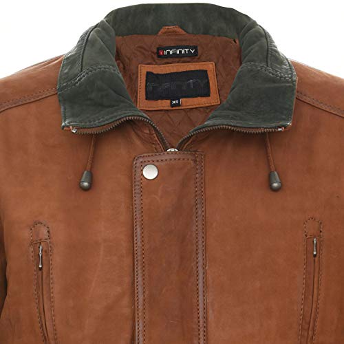 Infinity Leather Men's Classic Green Contrast Soft Supple Suede Buff Overcoat Parka Winter Outdoor Jacket Regular Fit4