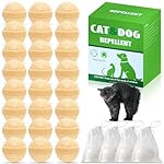 24 Pack Cat Repellent Outdoor Indoor - Natural Peppermint Oil Cat Deterrent Outdoor to Keep Cats Out of Yard Permanently,Keep Stray Cats Dogs Away,Effective Dog Cat Repellent, Yellow
