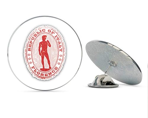 Florence Italy Grunge Stamp Round Metal 0.75" Lapel Pin Hat Shirt Pin Tie Tack Pinback2