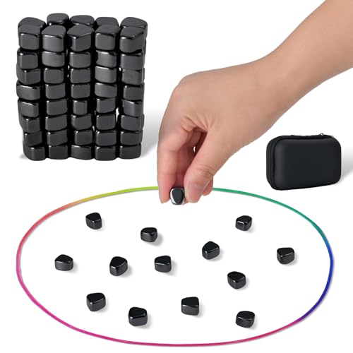 Magnetic Chess Game with 80 Travel-Stones, Magnet Game,Magnet Rocks Desk Stress Relief Toy and Fidget Toys Adults,Holiday Stocking Stuffer, Stress Relief Present.