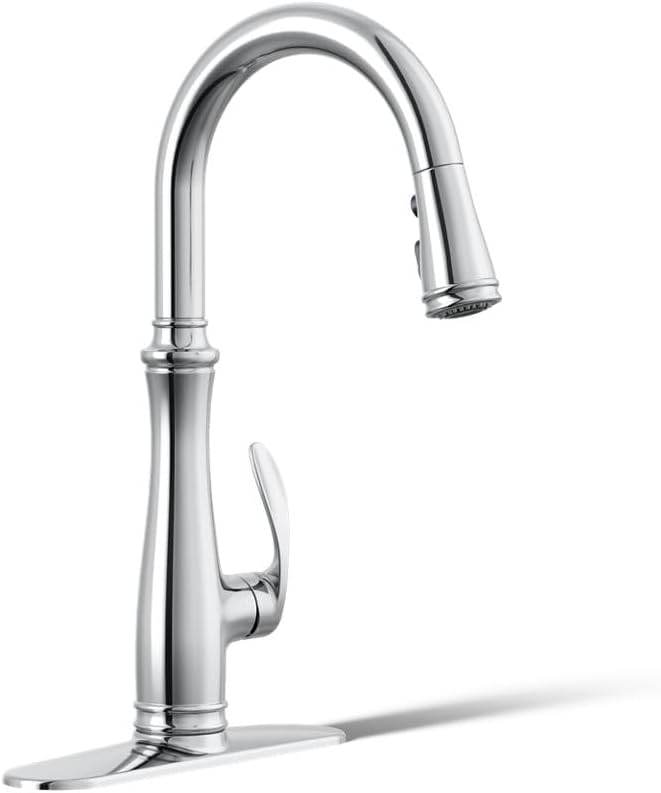 Kohler K-560-CP Bellera, Kitchen Sink Pull Down Sprayer, 3-Spray Faucet, 0.375, Polished Chrome
