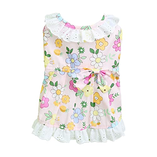 Dog Bowknot Dress Floral Print Pet Puppy Dog Princess Bowknot Dress Comfortable Daily Wear Pink Xs #TOP29