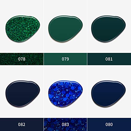 AILLSA UV Gel nagellak set 6 * 8ml Emerald Royal Blue kleuren Gel Naakt Glitter Soak Off UV-LED Gel nagellak Gel Nail… - Afbeelding 3