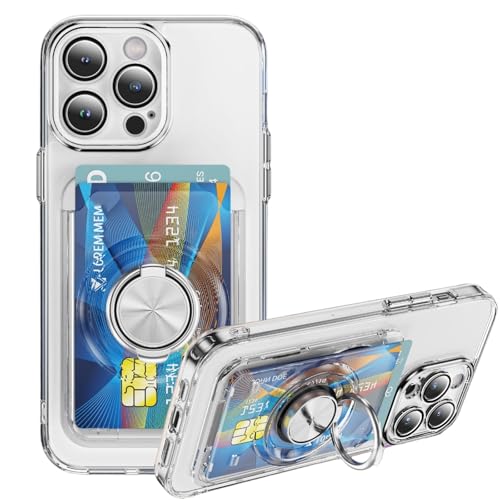 Porte-cartes wallet MagSafe transparent avec support pour iPhone 16 - 6