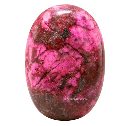 Image of Amazing Gemstone Cobalt Calcite Crystals and Healing Stones - Large Palm Stone Piedra - Crystal for Good Luck, Balanced Positive Energy, Meditation - Unique Stocking Stuffers and Birthday Gifts