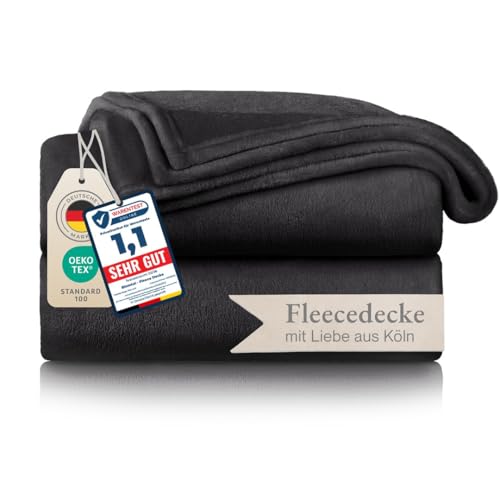 Blumtal Fleecedecke, 270 x 230 cm, anthrazit, Oeko-TEX...