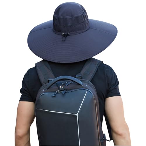 Image of HUAMULAN Wide Brim Sun Hats Men and Women Bucket Safari Fishing Hat for Hiking Garden Lawn Work Camping Outdoor