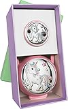 Incluye caja de regalo Regalos Más de Más - Conjunto de Pinza de Chupete y Portachupetes con Aplique Laminado en Plata de Ley 925‰. Diseño de\"Unicornio\". (E0942-R)