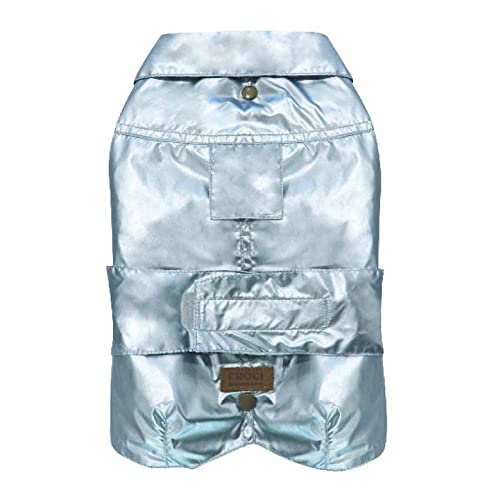 Croci - Impermeabile Cane Montreal - Cappottino Invernale per cani Taglia media - Mantellina regolabile, con foro guinzaglio - taglia 35 cm, colore Perla Azzurro