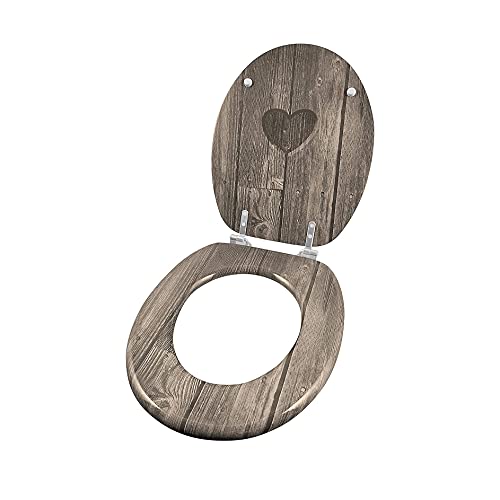 Cornat WC-Sitz Herz - Ansprechendes Design - Hochwertiger Holzkern - Komfortables Sitzgefühl / Toilettensitz / Klodeckel / KSD811
