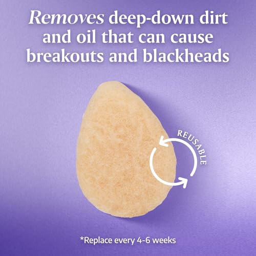 Buf-Puf Gentle Facial Sponge, Dermatologist Developed, Removes Deep Down Dirt & Makeup That Causes Breakouts and Blackheads, Reusable, Exfoliating, 1 Count - Image 4