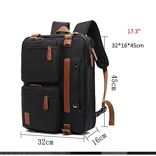 Shoulder backpack men's wearable handbag computer bag nylon Black 45 * 32 * 16cm2