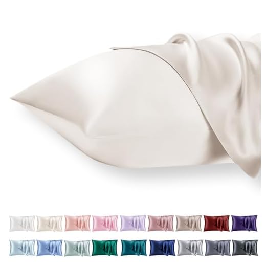 Vielit 2er Set Satin Kissnbezug 40 x 80 mit Zip,Weich wie EIN Silk Pillowcase,wie Seidenkissenbezug Geeignet für Curly Haar,Satin Kopfkissenbezug Kissenbezüge Beige Kissenhülle