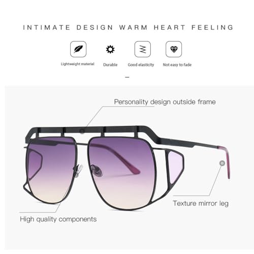 SPOAVGYZ-Square Sunglasses Women Fashion Oversized Metal Frame Vintage Glasses Men Shades Retro Gradient Colors UV4002