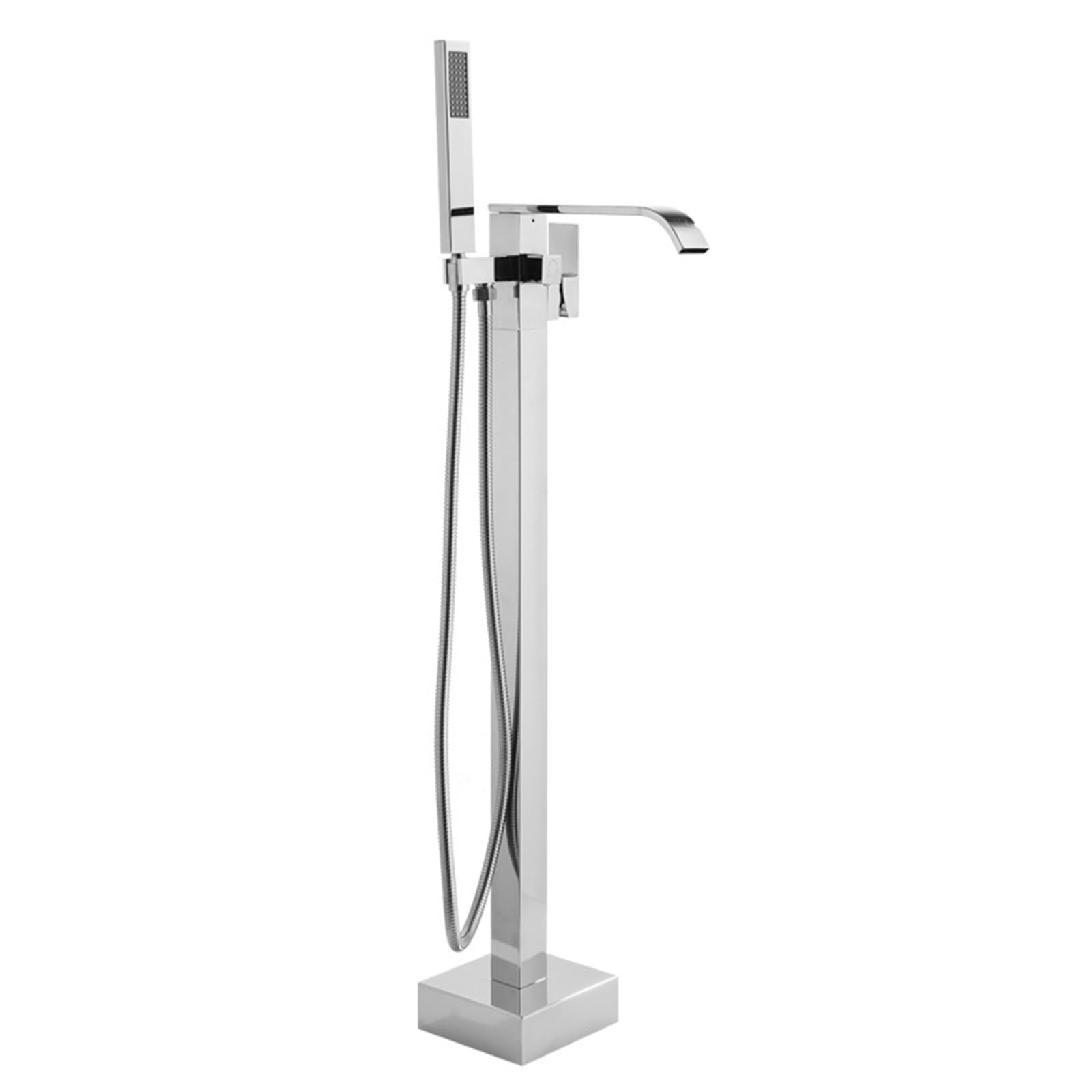 Robinet de baignoire sur pied cascade en laiton avec douchette