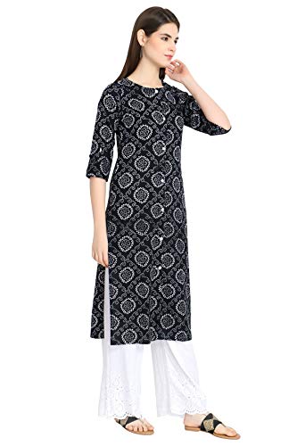 Image of A.L.C. ALC Creations Women's Cotton Bandhani Print Straight Kurti