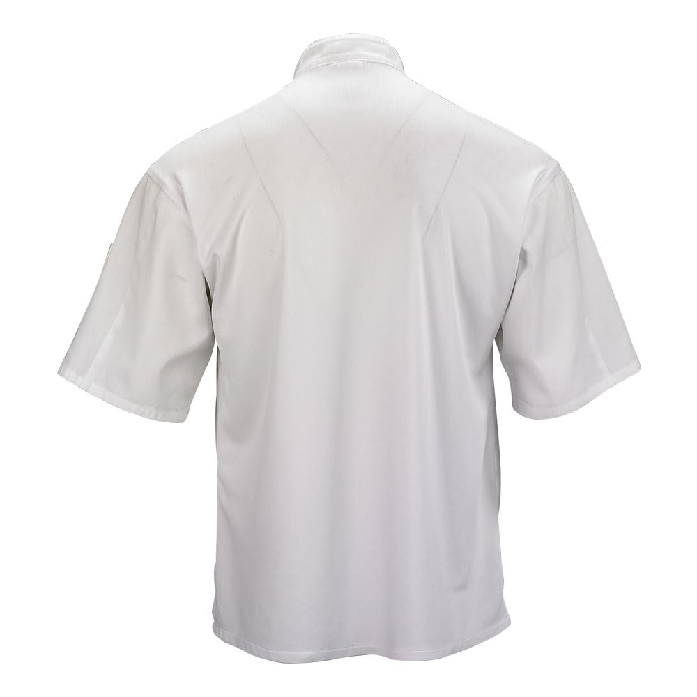 Mercer Culinary Millennia Air Herren-Kochjacke, kurzärmelig, mit Netzrücken, Größe L, Schwarz