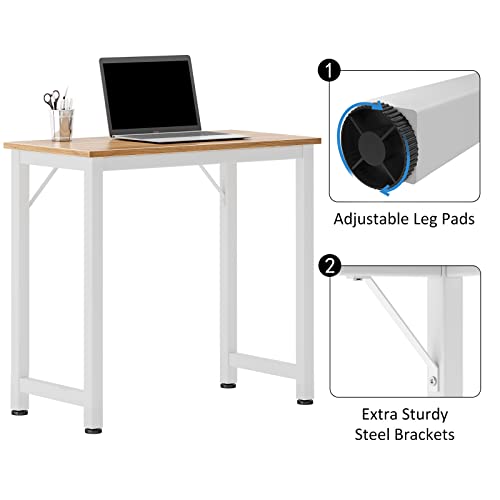 Sogesfurniture Computer Desk 31.5 Inches Sturdy Office Desk Meeting Desk Training Desk Writing Desk Workstation Desk Gaming Desk, Oak #TOP4