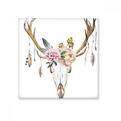 Carreau céramique murale tête de cerf style feuille et fleur - 2