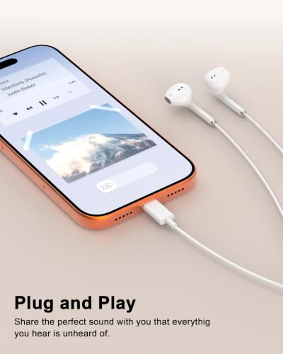Image of [Apple MFi Certified] USB C Headphones Wired for iPhone 17 16 15,Galaxy S26 | 2 Pack Earphones /Earbudswith USB-C Plug, Wired Ear Buds with Built-in Remote to Control Music, Phone Calls, and Volume