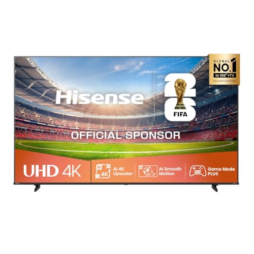 Hisense Smart TV 85 Zoll 4K Ultra HD 85A6Q, Smart TV VIDAA U8, Dolby Vision, HDR 10, Game Mode Plus, Alexa Built-in, VIDAA Voice, DVB-T2/S2 HEVC 10 Tuner, Lativu 4K