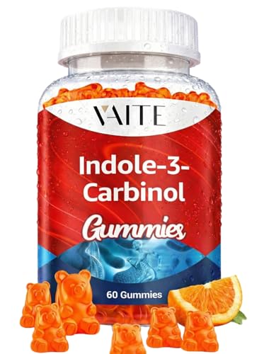 VAITE Indole 3 Carbinol 400mg Gummy Supplement – Indole-3-Carbinol for Hormonal Balance & Antioxidant Support, 60 Vegan Chewables for Men and Women, Non-GMO, Gluten-Free, Wellness Products