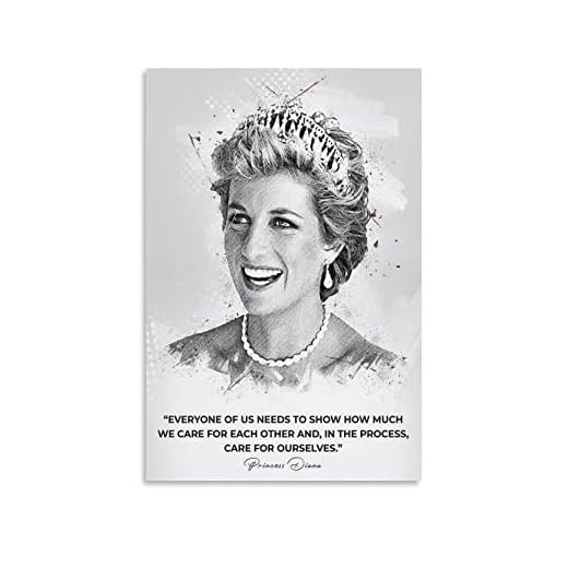 Diana, prinsessa av Wales affisch canvas konst affisch och väggkonst bildtryck modern familj sovrum dekor affischer 50 x 75 cm (20 x 30 tum)