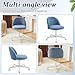 VINGLI Cute Candy Chair Armless Comfy Small Office Desk Vanity Chair with Wheels & Lumbar Support,Teddy Adjustable Rolling Swivel Computer Task Ch for Home Office,Bedroom,Fog Blue