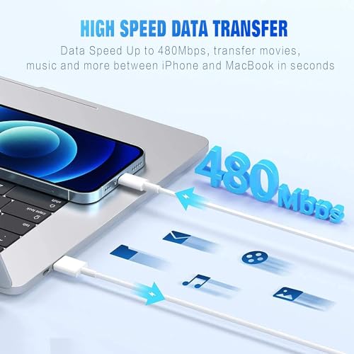Image of Mizi USB-A to Lightning 2.4A Fast Charging Cable Cord 3ft Compatible with iPhone 14 13 12 11 Pro Max Mini SE XS MAX XR X 8 7 6 Plus - White