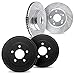 Dynamic Friction Company Front and Rear Brake Rotors Drilled and Slotted Silver with Brake Drums - 7004-53007