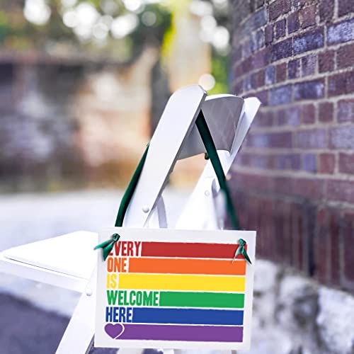 Everyone Is Welcome Here Sign - Rainbow Gay & Lesbian Inclusive Pride Banner For Work, School, Office, Dorm, Classroom, Library Or Home Decor Lgbtq+ Ally #TOP1